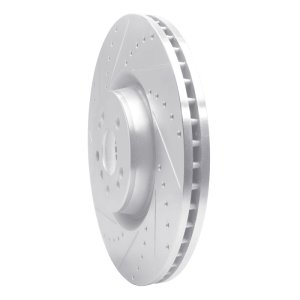 Mercedes-Benz GL320 Brake Rotor (1) - Front Left - R1 Concepts - Drilled & Slotted - Silver - `07-`09